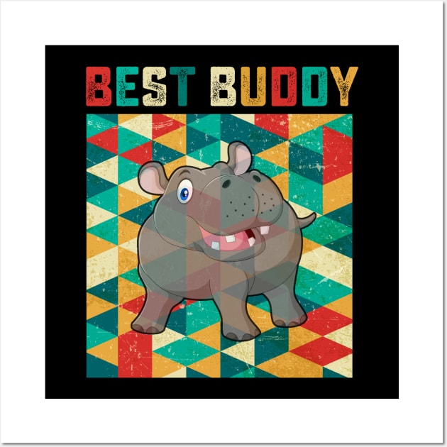 Best Buddy Hippopotamus Wall Art by danieldamssm